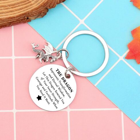 Inspiration Gift for Friend Dragon Keychain Dragon Lover Gift Dragons Jewelry for Women Men Dragon Themed Gift Christmas Birthday Gift for Her Him Encouragement Dragon Keychain in Saudi Arabia