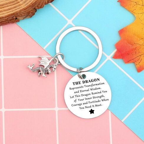 Inspiration Gift for Friend Dragon Keychain Dragon Lover Gift Dragons Jewelry for Women Men Dragon Themed Gift Christmas Birthday Gift for Her Him Encouragement Dragon Keychain in Saudi Arabia