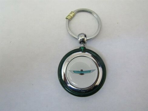 1950's THUNDERBIRD LOGO ROUND PLASTIC KEYCHAIN - GREEN in Saudi Arabia