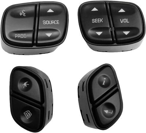 JOYTUTUS Steering Wheel Radio Control Switch Buttons fits Silverado Sierra 2003-2007, Trailblazer & Envoy 2004-2009, Tahoe & Yukon 2003-2006, Replaces OE# 21997738, 21997739, 1999442, 1999443 in Saudi Arabia