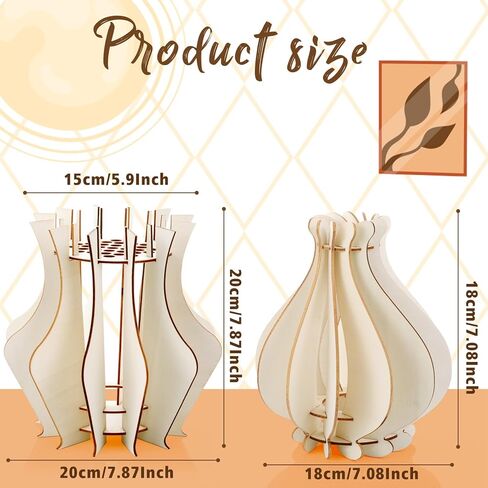2 Pack Wooden Vase for Puzzle Flowers, Assemble Fan-Shaped Vase for Flower Bouquet Building Set, Display Stand for Roses Cherry Sunflower Tulips Daffodils for Bouquet Building Lover in Saudi Arabia