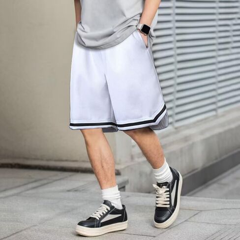 High Performance Athletic and Sports Shorts - Lightweight Ice Silk Material - Comfortable and Versatile Shorts - White in Saudi Arabia