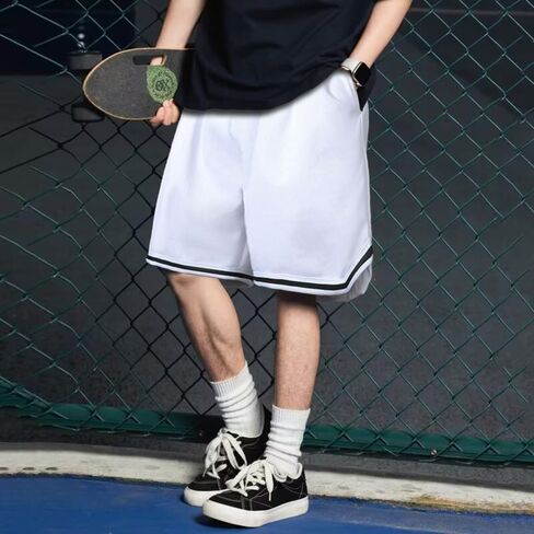 High Performance Athletic and Sports Shorts - Lightweight Ice Silk Material - Comfortable and Versatile Shorts - White in Saudi Arabia