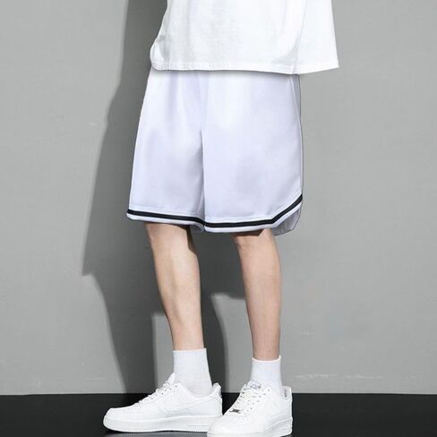 High Performance Athletic and Sports Shorts - Lightweight Ice Silk Material - Comfortable and Versatile Shorts - White in Saudi Arabia