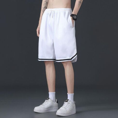 High Performance Athletic and Sports Shorts - Lightweight Ice Silk Material - Comfortable and Versatile Shorts - White in Saudi Arabia