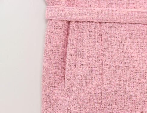 Perbai Womens Tweed Blazer Vest Crewneck Button Down Sleeveless Belted Plaid Work Office Tank Top with Pockets in Saudi Arabia