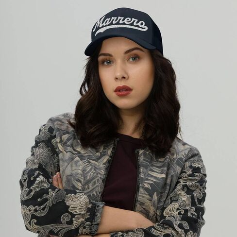 Marrero Hat Marrero Trucker Hat Baseball Script Embroidered Cap Vintage Sports Mesh Swoosh Gift Souvenir Headwear LA in Saudi Arabia