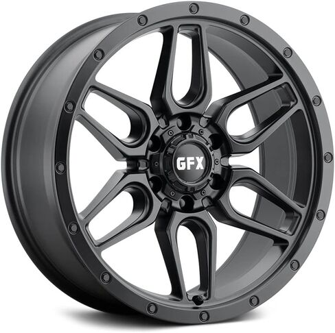 عجلة TR18 المخصصة - 18x9، 0 إزاحة، نمط مسمار 5x127، محور 71.5 ملم - حافة سوداء غير لامعة in Saudi Arabia
