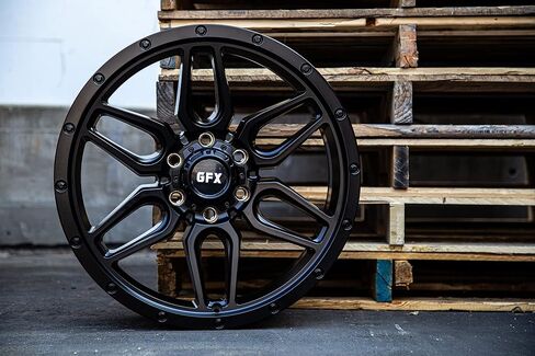 عجلة TR18 المخصصة - 18x9، 0 إزاحة، نمط مسمار 5x127، محور 71.5 ملم - حافة سوداء غير لامعة in Saudi Arabia