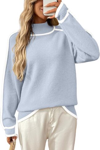 SALENT Womens Casual Turtleneck Sweaters Long Sleeve Soft Oversized Knit Pullover Sweater Tops in Saudi Arabia