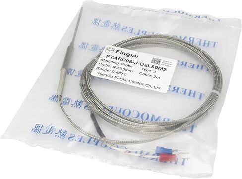 FTARP08 K J Type 2m Metal screening Cable 50mm Flexible Probe sheathed thermocouple Temperature Sensor WRNK-191(K 2mm Diameter) in Saudi Arabia