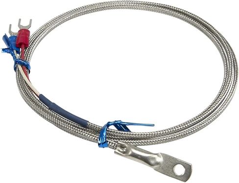 FTARR02 K E Type 1m Metal screening Cable 4mm 5mm 6mm Diameter Hole Ring Head thermocouple Temperature Sensor(E 6mm Hole) in Saudi Arabia