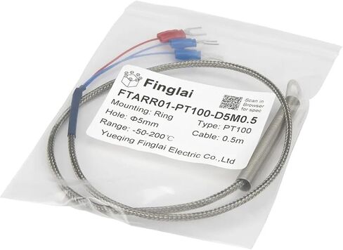 FTARR01 PT100 نوع 0.5 متر كابل فحص معدني 6 مللي متر 5 مللي متر قطر ثقب حلقة رئيس مستشعر درجة الحرارة RTD (ثقب 5 مللي متر) in Saudi Arabia