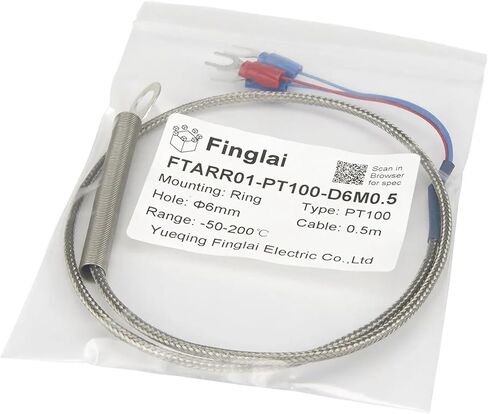 FTARR01 PT100 نوع 0.5 متر كابل فحص معدني 6 مللي متر 5 مللي متر قطر ثقب حلقة رئيس مستشعر درجة الحرارة RTD (ثقب 5 مللي متر) in Saudi Arabia