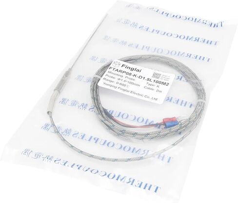 FTARP08 K J Type 2m Metal screening Cable 100mm Flexible Probe sheathed thermocouple Temperature Sensor Diameter 1.5mm 3mm(K 1.5mm Diameter) in Saudi Arabia