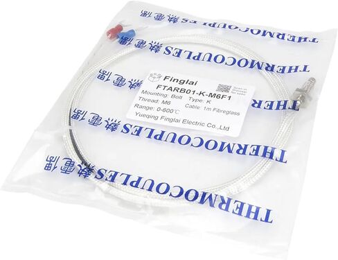 FTARB01 K Type M6 M8 M10 Bolt Head 1m fibreglass Braided Cabel Screw thermocouple Temperature Sensor(K M6 Thread) in Saudi Arabia