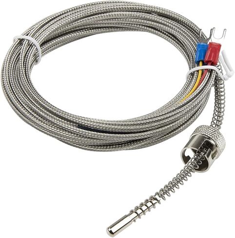FTARS02 K J Type 5m high Density Metal screening Cable 12mm Hole Diameter Adjustable Bayonet Cap thermocouple Temperature Sensor(K 2x1x0.5mm Cable) in Saudi Arabia