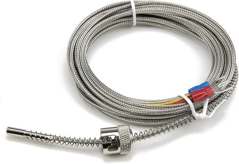 FTARS02 K J Type 5m high Density Metal screening Cable 12mm Hole Diameter Adjustable Bayonet Cap thermocouple Temperature Sensor(K 2x1x0.5mm Cable) in Saudi Arabia