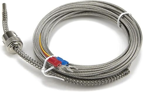 FTARS02 K J Type 5m high Density Metal screening Cable 12mm Hole Diameter Adjustable Bayonet Cap thermocouple Temperature Sensor(K 2x1x0.5mm Cable) in Saudi Arabia