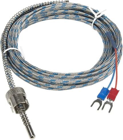 FTARS02 K J Type 5m high Density Metal screening Cable 12mm Hole Diameter Adjustable Bayonet Cap thermocouple Temperature Sensor(K 2x1x0.5mm Cable) in Saudi Arabia