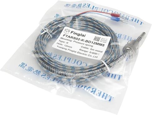 FTARS02 K J Type 5m high Density Metal screening Cable 12mm Hole Diameter Adjustable Bayonet Cap thermocouple Temperature Sensor(K 2x1x0.5mm Cable) in Saudi Arabia