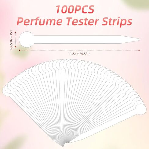 100 قطعة من شرائط اختبار العطور البيضاء، شرائط اختبار العطر للاستعمال مرة واحدة، شرائط اختبار الكولونيا للزيوت العطرية والعطور وتقييم روائح اختبار الروائح العلاجية in Saudi Arabia