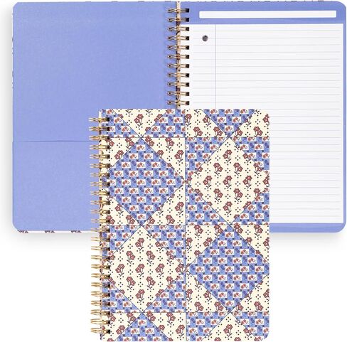 دفتر ملاحظات صغير حلزوني من فيرا برادلي، مقاس 8.25 بوصة × 6.25 بوصة مع جيب و160 صفحة مسطرة، ديزي فيلدز ساطعة in Kuwait