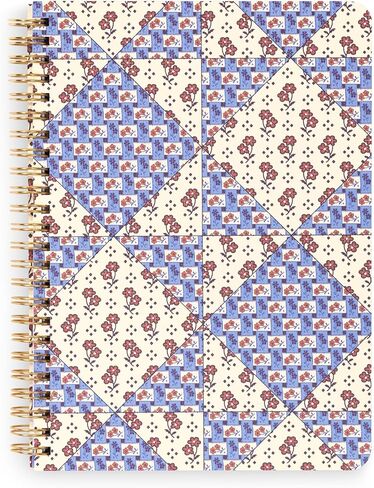 دفتر ملاحظات صغير حلزوني من فيرا برادلي، مقاس 8.25 بوصة × 6.25 بوصة مع جيب و160 صفحة مسطرة، ديزي فيلدز ساطعة in Kuwait