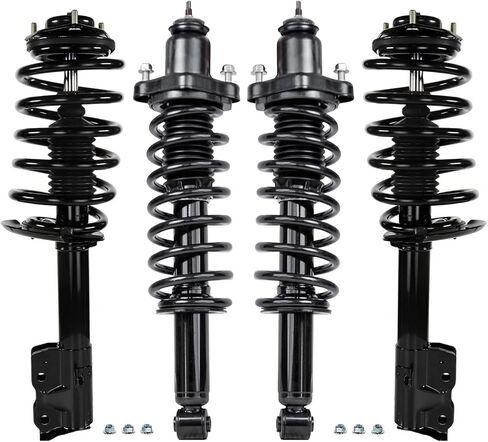 Detroit Axle - 4pc Struts for Jeep 12-16 Compass Patriot, 4 Front and Rear Struts & Coil Spring 2012 2013 2014 2015 2016 Replacement Suspension Quick Install Ready Struts Shocks Assembly in Saudi Arabia