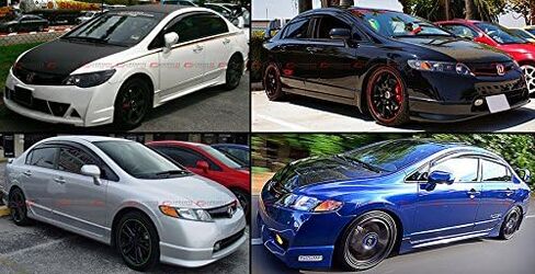 حاجب نافذة الدخان المطر/ظل الشمس مع شريط متوافق مع 2006-2011 8TH Gen 4 Door Civic Sedan in Kuwait