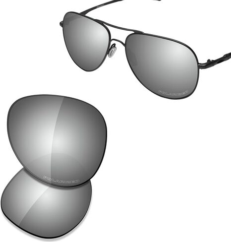 عدسات ووسادات أنف بديلة ممتازة من SAUCER لنظارة Oakley Elmont L OO4119 مقاس 60 مم عالية الدفاع - مستقطبة من معدن الكروم in Saudi Arabia