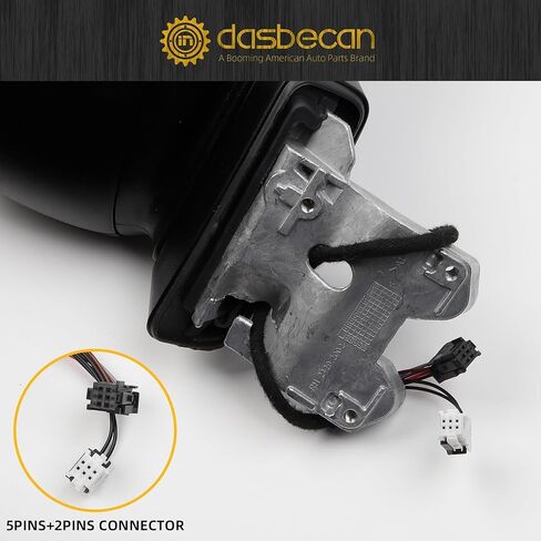 مرآة باب جانبية للركاب من Dasbecan متوافقة مع 2015-2023 Jeep Renegade ساخنة يدويًا قابلة للطي ومستشعر درجة الحرارة الزجاجي الأيمن تحل محل المرآة اليمنى # 5VY85LXHAA (5+2 دبابيس) in Kuwait