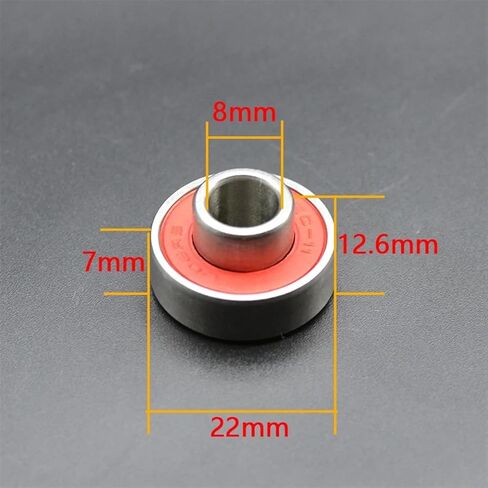 8Pcs 608 RS Bearing 8x22x7 mm ABEC-11 Integrated Spacer Bearing 608 Skateboard Longboard Bearing Bearing(8Pcs ABEC-11 Red) in Saudi Arabia