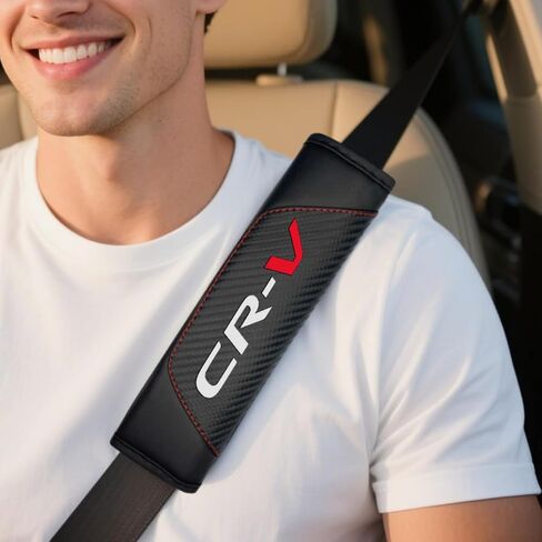 2Pcs Carbon Fiber Leather Seat Belt Cushions Shoulder Pad Soft for Honda CR-V Accessories,Car Seat Belt Pads Safety Belt Cover Pad (for CRV) in Saudi Arabia