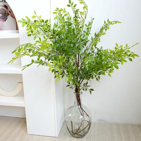 3 قطع فروع صناعية كبيرة 31.4 بوصة سقوط أوراق الأوكالبتوس الاصطناعية وهمية من البلاستيك الصناعي طويل القامة نباتات الخريف للداخلية في الهواء الطلق طاولة مركزية مدفأة الهالوين ديكور المنزل in Kuwait