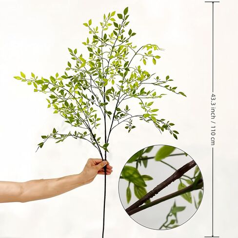 3 قطع فروع صناعية كبيرة 31.4 بوصة سقوط أوراق الأوكالبتوس الاصطناعية وهمية من البلاستيك الصناعي طويل القامة نباتات الخريف للداخلية في الهواء الطلق طاولة مركزية مدفأة الهالوين ديكور المنزل in Kuwait