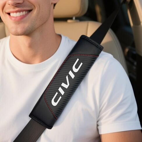 2Pcs Carbon Fiber Leather Seat Belt Cushions Shoulder Pad Soft for Honda CR-V Accessories,Car Seat Belt Pads Safety Belt Cover Pad (for CRV) in Saudi Arabia