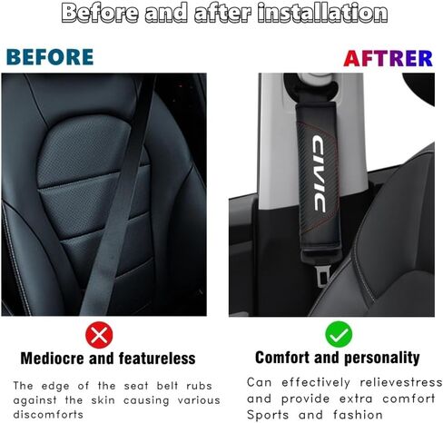 2Pcs Carbon Fiber Leather Seat Belt Cushions Shoulder Pad Soft for Honda CR-V Accessories,Car Seat Belt Pads Safety Belt Cover Pad (for CRV) in Saudi Arabia