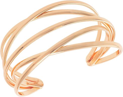 Boho Chunky Cuff Bracelet for Women,Gold/Silver/Rose gold Multi-layer Cross Wire Bangle Bracelets Open Adjustable Wide Cuff Bracelet Fashion Statement Jewelry in Saudi Arabia