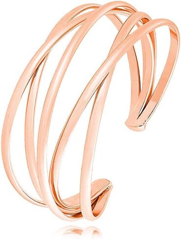 Boho Chunky Cuff Bracelet for Women,Gold/Silver/Rose gold Multi-layer Cross Wire Bangle Bracelets Open Adjustable Wide Cuff Bracelet Fashion Statement Jewelry in Saudi Arabia
