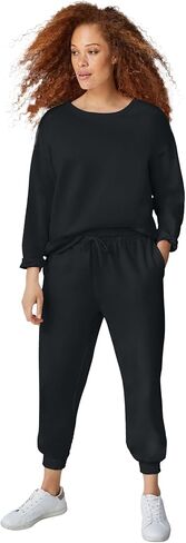 ellos Plus Size Boxy Fleece Sweatshirt in Saudi Arabia