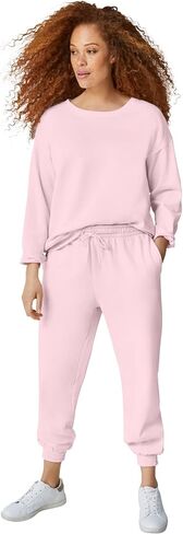 ellos Plus Size Boxy Fleece Sweatshirt in Saudi Arabia