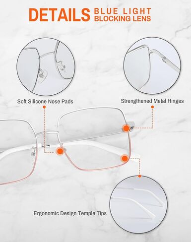 Blue Light Glasses, Stylish Anti Blue Light Blocking Glasses for Computer Reading, Gaming, TV, Phones in Saudi Arabia
