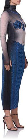 AFRM Womens Shailene Turtleneck Long Sleeve Mesh Bodycon Midi Dress in Saudi Arabia