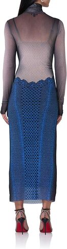 AFRM Womens Shailene Turtleneck Long Sleeve Mesh Bodycon Midi Dress in Saudi Arabia