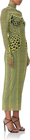 AFRM Womens Shailene Turtleneck Long Sleeve Mesh Bodycon Midi Dress in Saudi Arabia