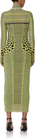 AFRM Womens Shailene Turtleneck Long Sleeve Mesh Bodycon Midi Dress in Saudi Arabia