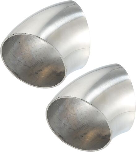 X AUTOHAUX OD 2 "45 درجة مغزل بيند أنبوب عادم الكوع SS304 الفولاذ المقاوم للصدأ بيند أنبوب 20GA /.036" أنابيب عادم سمك الجدار لكوع عادم السيارة المعدل قطعتين in Saudi Arabia