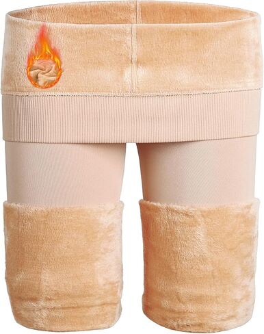 سروال ضيق نسائي من NORMOV مبطن بالصوف للشتاء، لباس ضيق مخملي حراري سميك in Kuwait