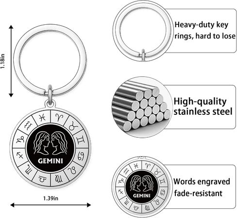 Zodiac Gifts for Men Women -12 Constellation Keychains - Zodiac Gift for All Signs in Saudi Arabia